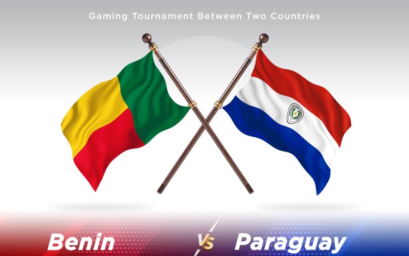 Benin versus Paraguay Two Flags Illustration
