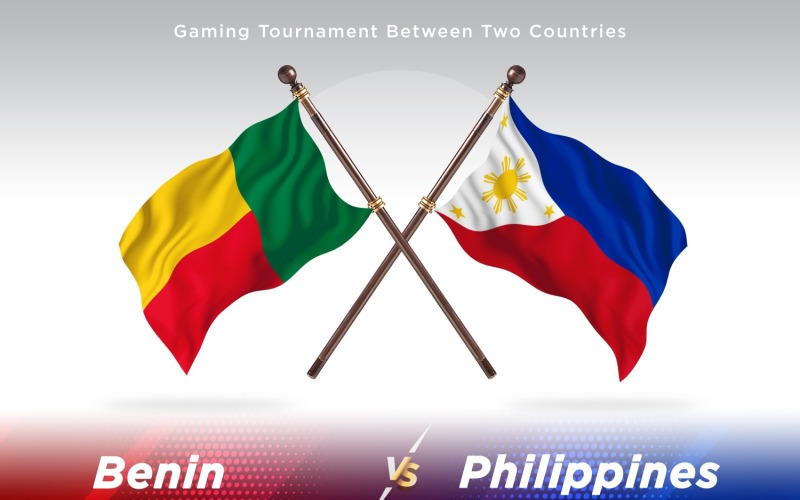 Benin versus Philippines Two Flags Illustration