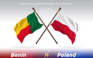 Benin versus Poland Two Flags