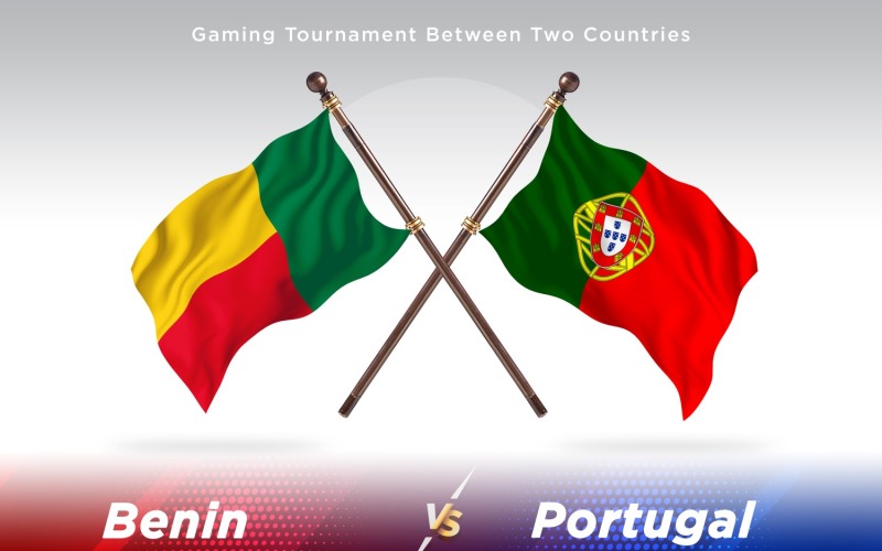Benin versus Portugal Two Flags Illustration