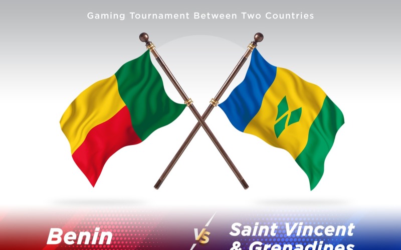 Benin versus saint Vincent and the grenadines Two Flags Illustration