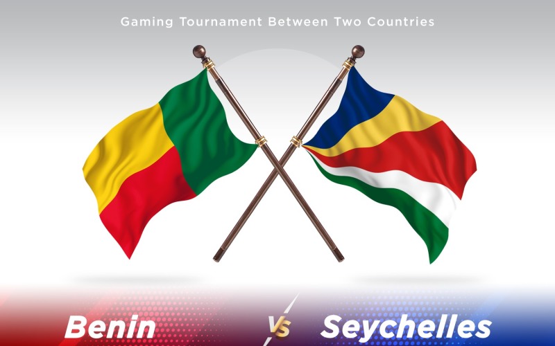 Benin versus Seychelles Two Flags Illustration