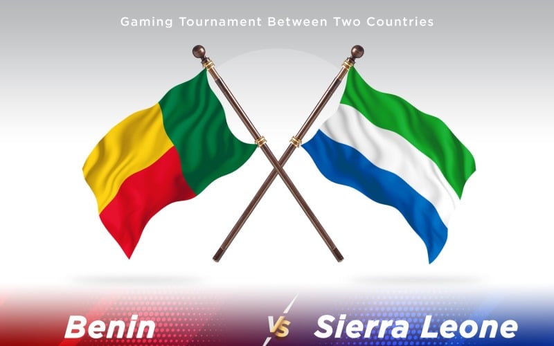 Benin versus sierra Leone Two Flags Illustration