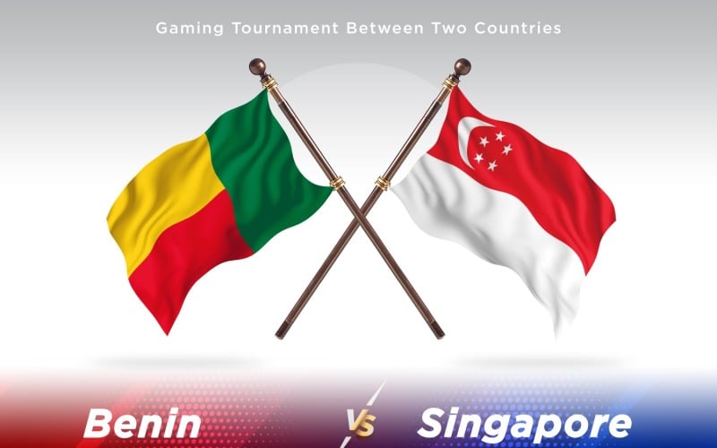 Benin versus singapore Two Flags Illustration