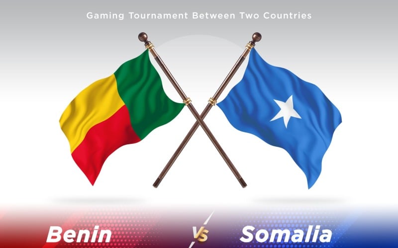 Benin versus Somalia Two Flags Illustration
