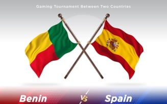 Benin versus Spain Two Flags