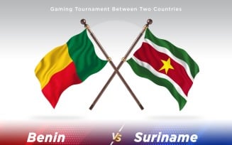 Benin versus Suriname Two Flags