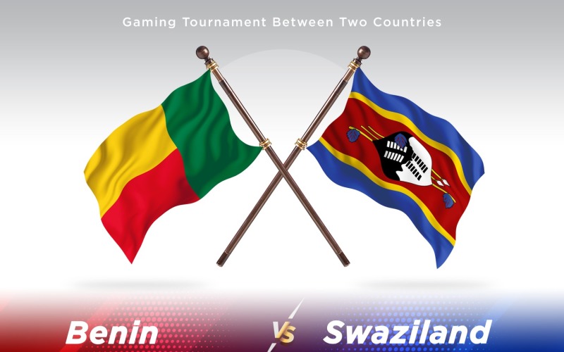 Benin versus Swaziland Two Flags Illustration