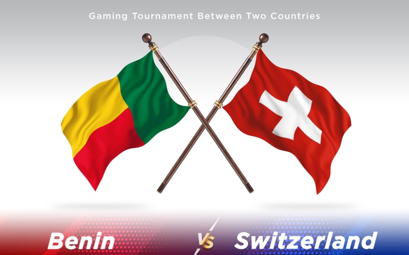 Benin versus Switzerland Two Flags Illustration