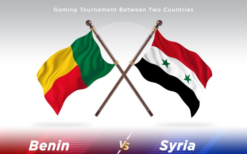Benin versus Syria Two Flags Illustration