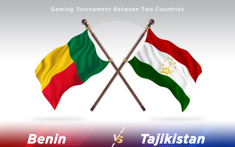 Benin versus Tajikistan Two Flags Illustration