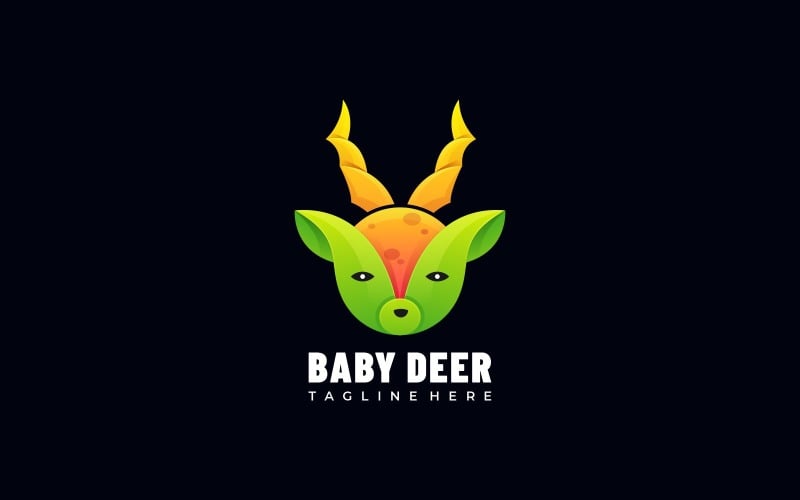 Baby Deer Gradient Logo Style Logo Template