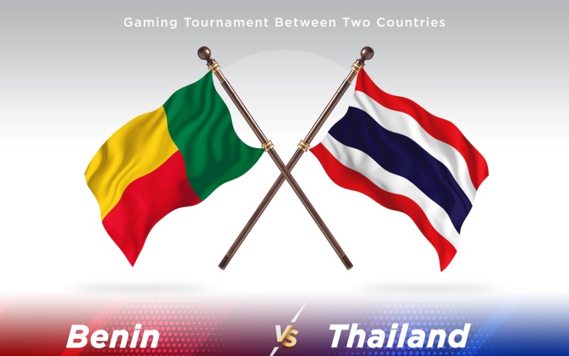 Benin versus Thailand Two Flags Illustration