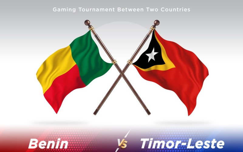 Benin versus Timor-Leste Two Flags Illustration