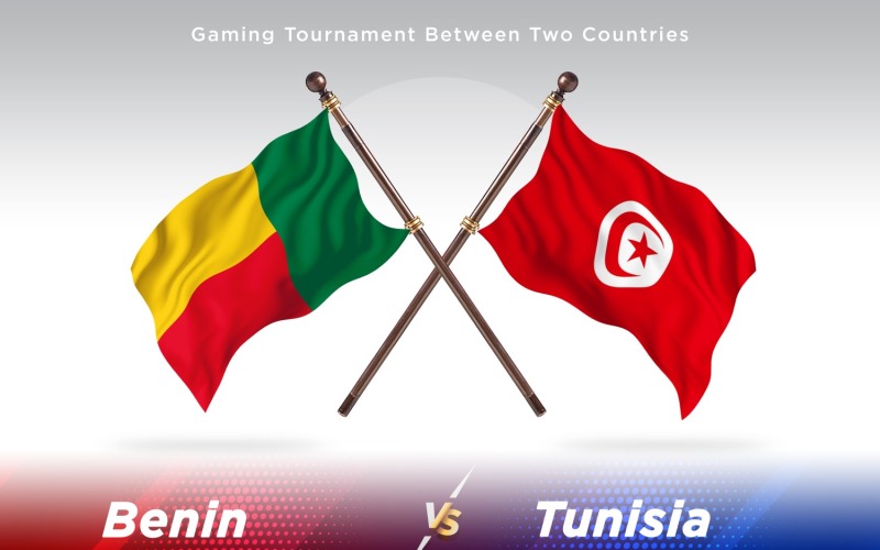 Benin versus Tunisia Two Flags Illustration