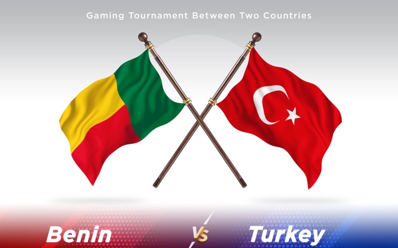 Benin versus turkey Two Flags Illustration