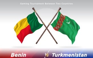 Benin versus Turkmenistan Two Flags