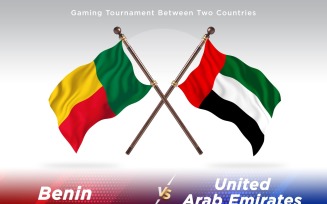 Benin versus united Arab emirates Two Flags