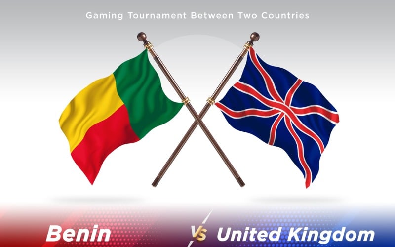 Benin versus united kingdom Two Flags Illustration