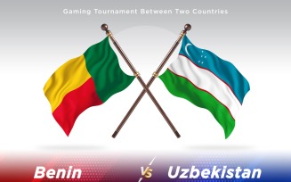 Benin versus Uzbekistan Two Flags