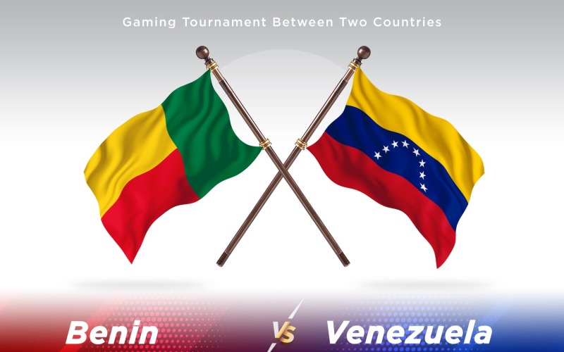 Benin versus Venezuela Two Flags Illustration
