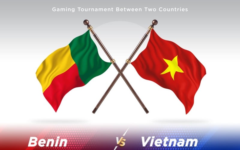 Benin versus Vietnam Two Flags Illustration