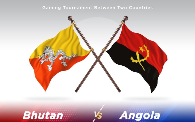 Bhutan versus Angola Two Flags Illustration
