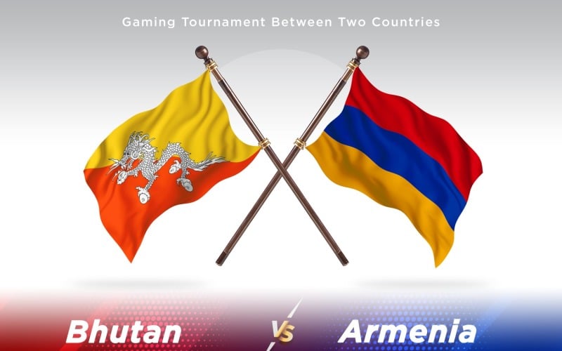 Bhutan versus Armenia Two Flags Illustration