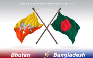 Bhutan versus Bangladesh Two Flags