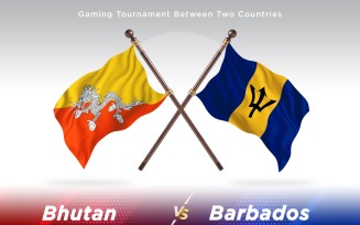 Bhutan versus Barbados Two Flags
