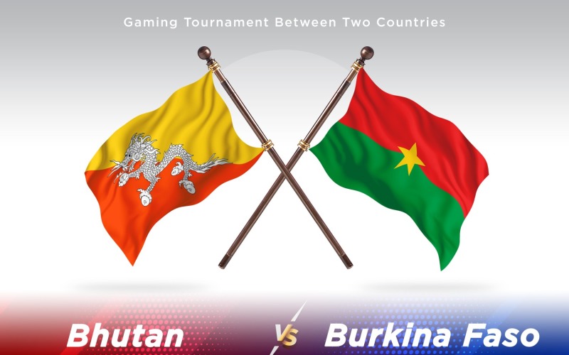 Bhutan versus Burkina Faso Two Flags Illustration