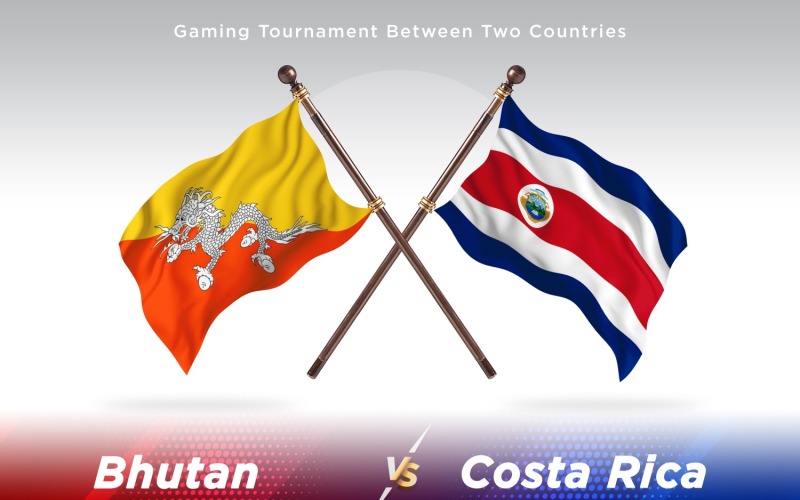 Bhutan versus costa Rica Two Flags Illustration