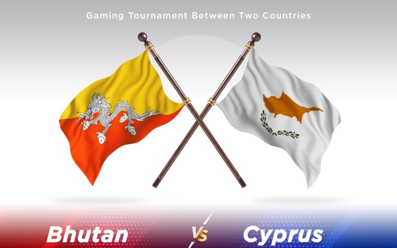 Bhutan versus Cyprus Two Flags Illustration