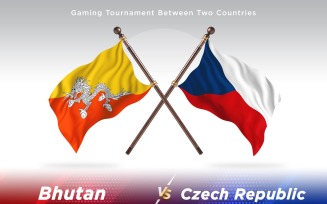 Bhutan versus Czech republic Two Flags