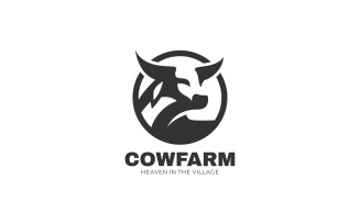 Cow Silhouette Logo Template