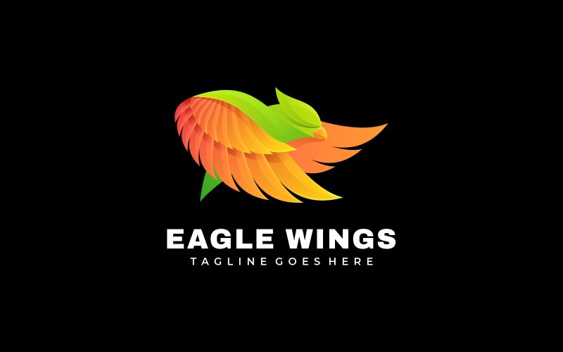 Eagle Wing Gradient Colorful Logo Logo Template