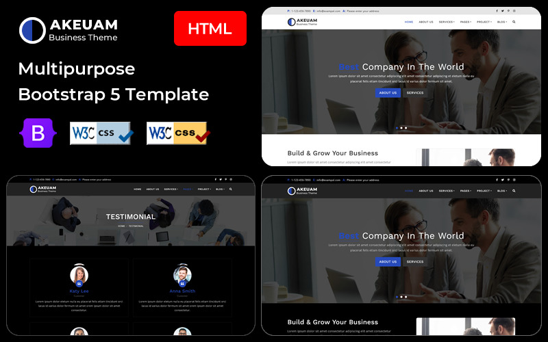 Akeuam - Multipurpose Bootstrap 5 Theme Website Template