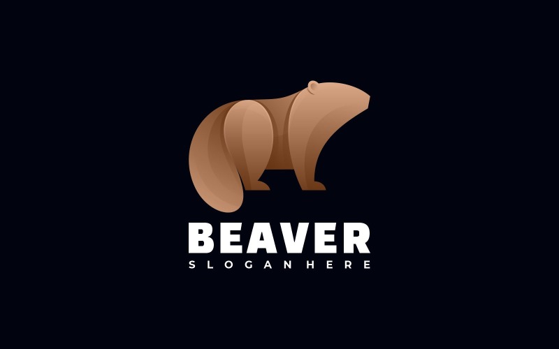 Beaver Gradient Logo Style Logo Template