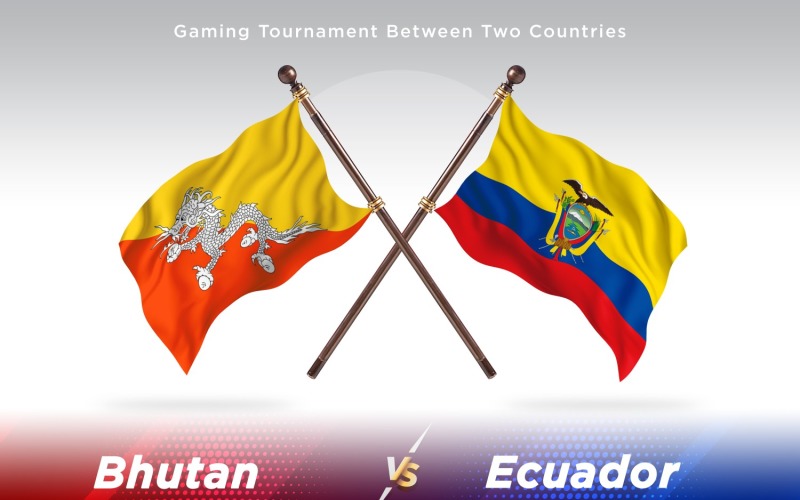 Bhutan versus Ecuador Two Flags Illustration