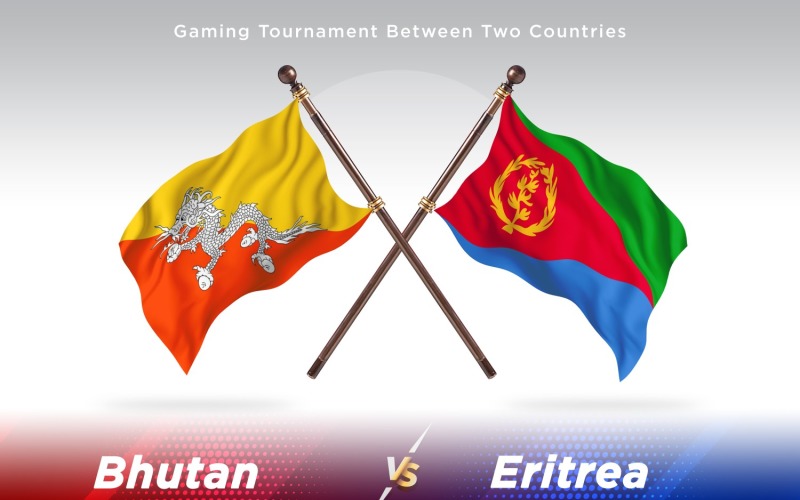 Bhutan versus Eritrea Two Flags Illustration
