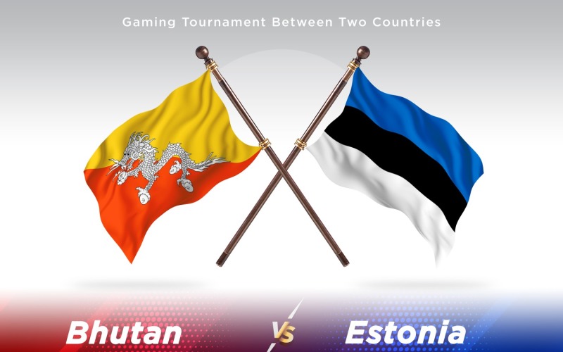 Bhutan versus Estonia Two Flags Illustration
