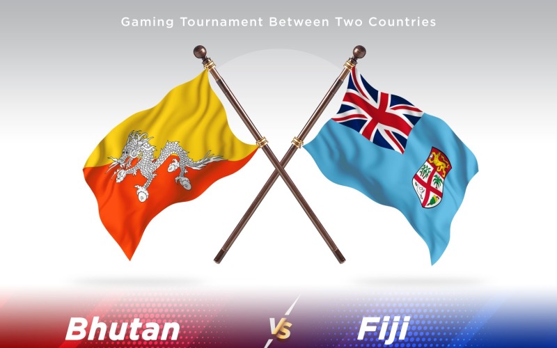 Bhutan versus Fiji Two Flags Illustration