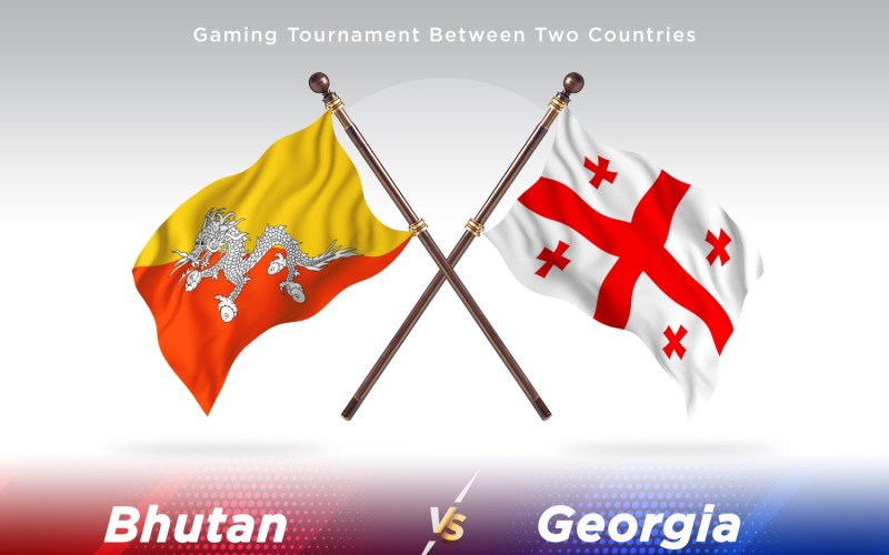 Bhutan versus Georgia Two Flags Illustration