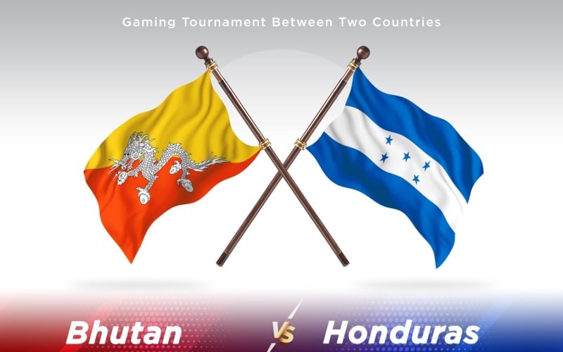 Bhutan versus Honduras Two Flags Illustration