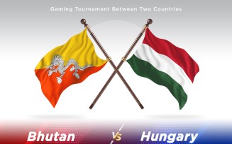 Bhutan versus Hungary Two Flags