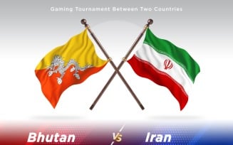 Bhutan versus Iran Two Flags