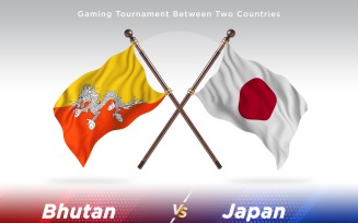 Bhutan versus japan Two Flags