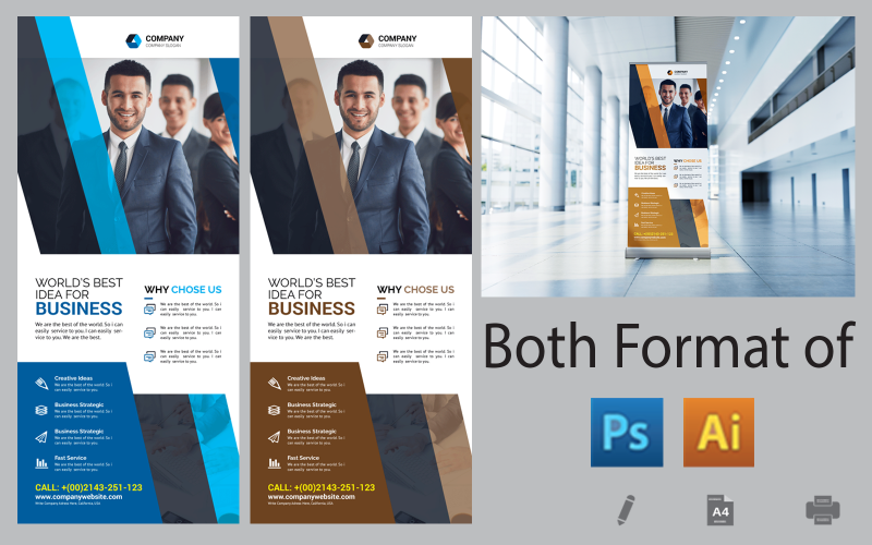 Multipurpose Business Roll Up Banner Corporate Identity