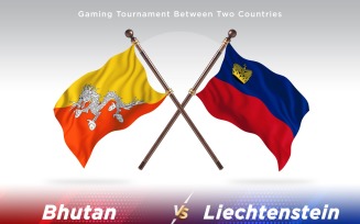 Bhutan versus Liechtenstein Two Flags