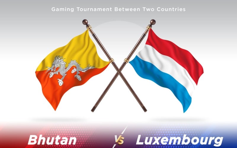 Bhutan versus Luxembourg Two Flags Illustration